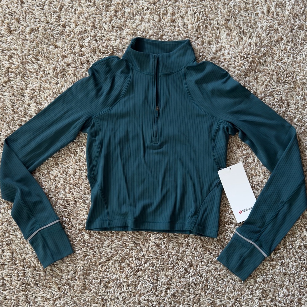 Lululemon It’s Rulu Run Ribbed Cropped Half-zip